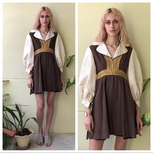 Vintage Oscar De La Renta 70s Mini Dress Small XS